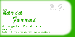 maria forrai business card