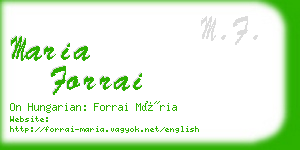 maria forrai business card